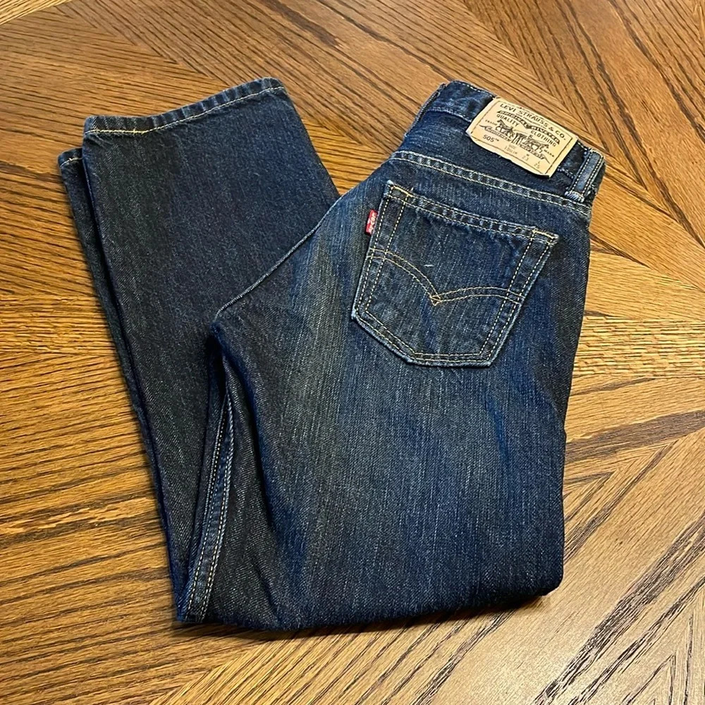 Boys Levi Strauss 505 Jeans Size 10 Slim Waist 23 Length 25 Like New!